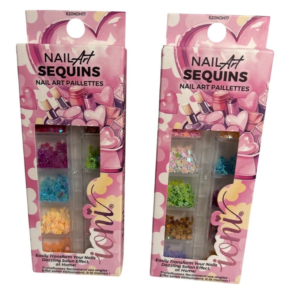 Ioni Dazzle Nail Art Sequins Palette Flowers Glitter Shapes Salon-Like Finish